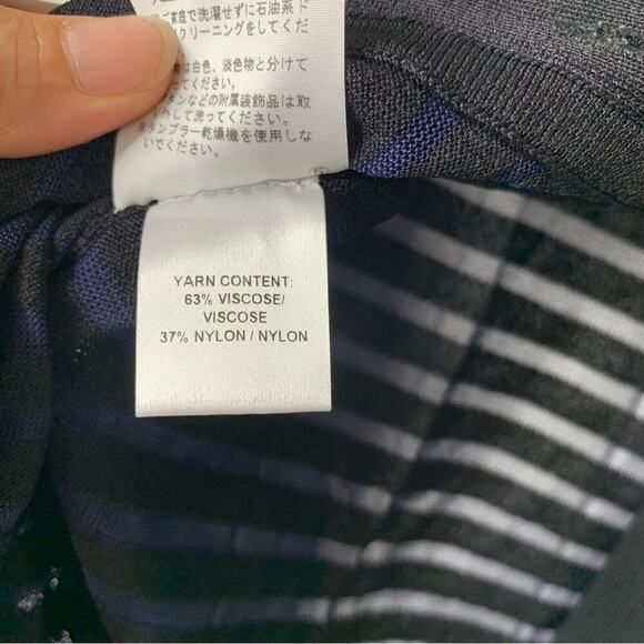 Derek Lam 10 Crosby blue striped mesh button front sweater cardigan size small - Picture 3 of 5